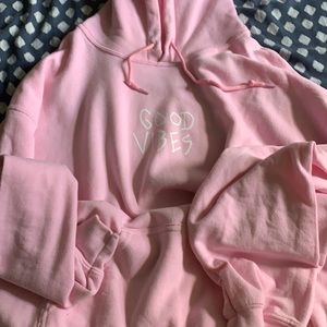 Pink good vibes hoodie